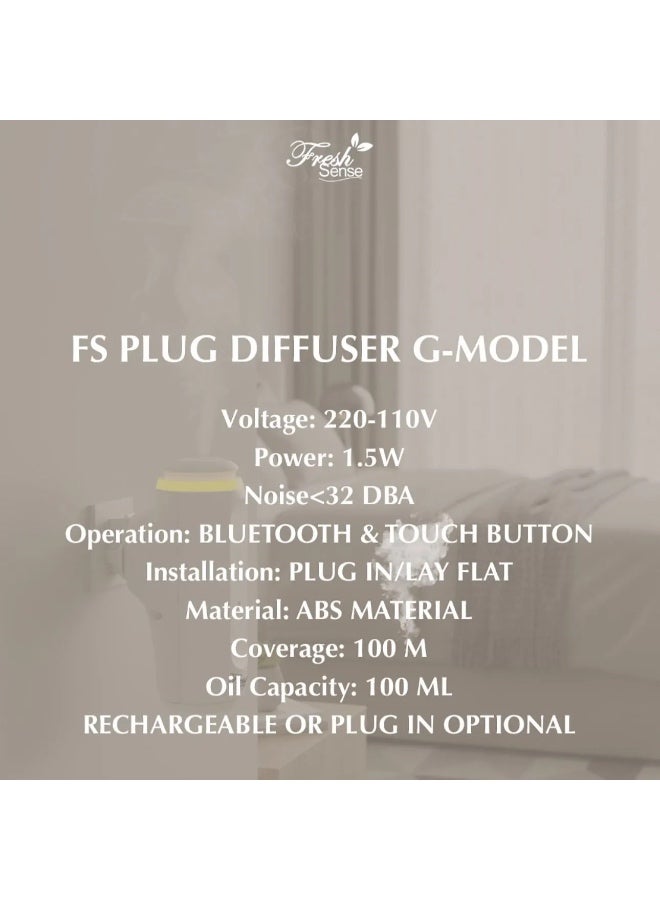 Fresh Sense G-Model Smart Oil-Based Plug-in Aroma Diffuser - Bluetooth App Control & LED Light - Black - Image 4